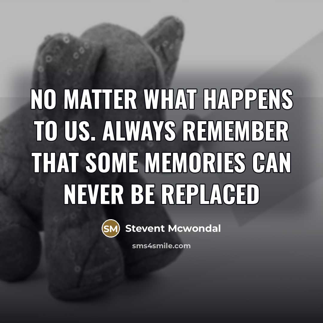 “No matter what HAPPENS to us. Always remember that some…” quote by Stevent McWondal