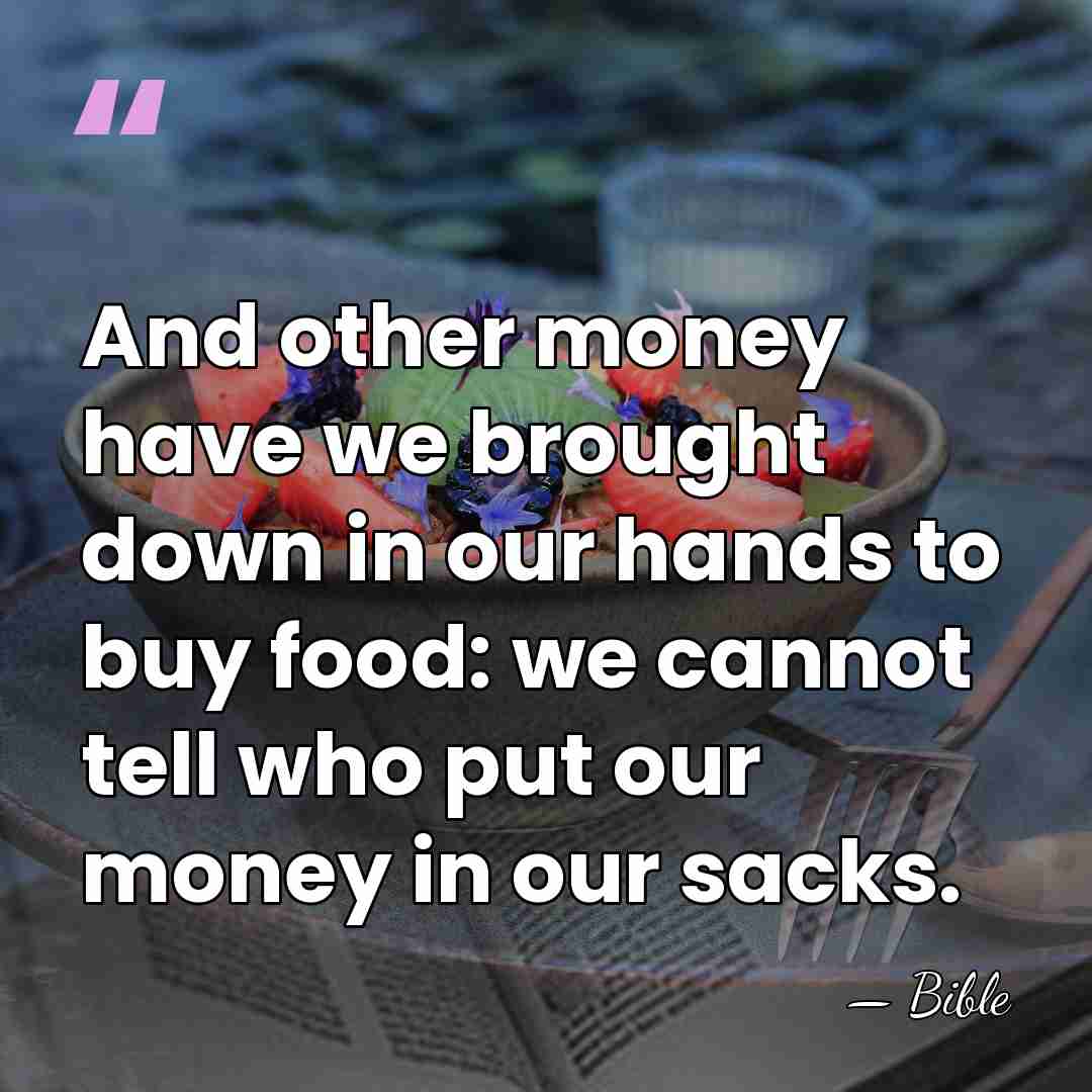 And other money have we brought down in our hands to buy&hellip; - Bible