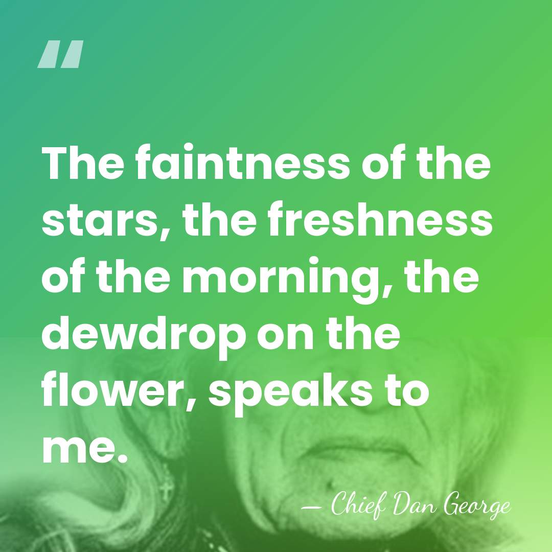 The faintness of the stars, the freshness of the morning, the dewdrop&hellip; - Chief Dan George