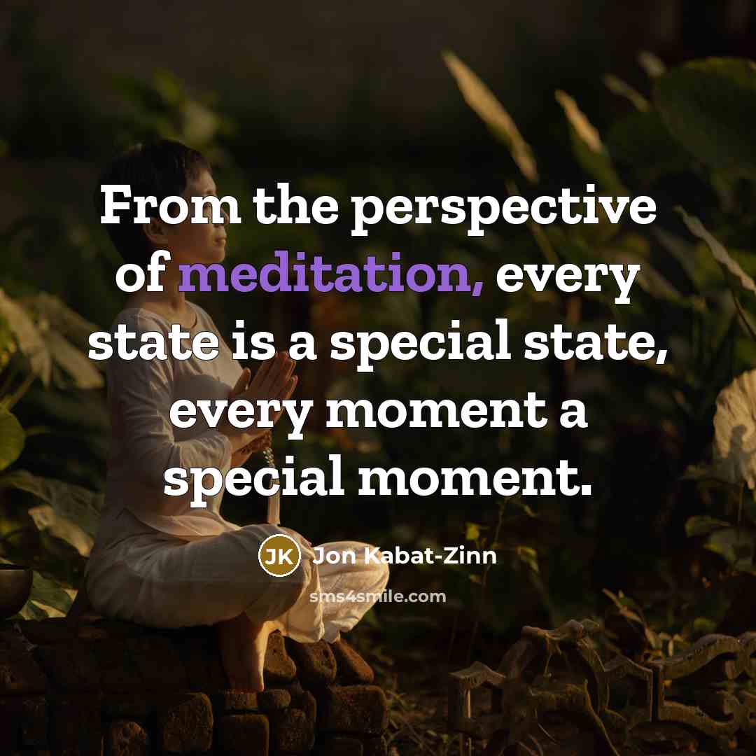 “From the perspective of meditation, every state is a special…” quote by Jon Kabat-Zinn