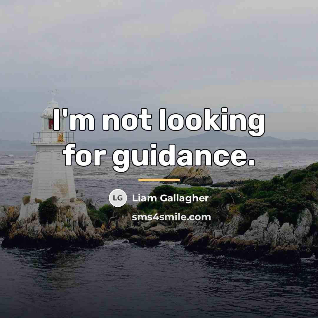 “I'm not looking for guidance.…” quote by Liam Gallagher