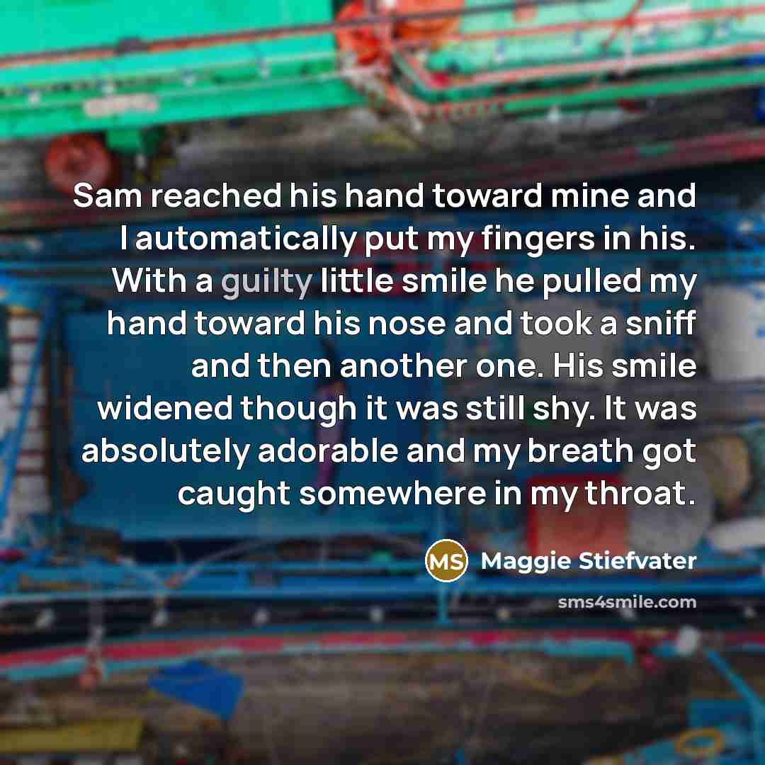 “Sam reached his hand toward mine and I automatically put…” quote by Maggie Stiefvater