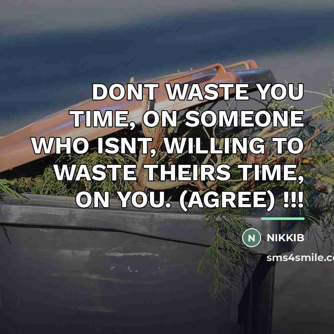 “DONT WASTE YOU TIME, ON SOMEONE WHO ISNT, WILLING TO…” quote by Nikkib