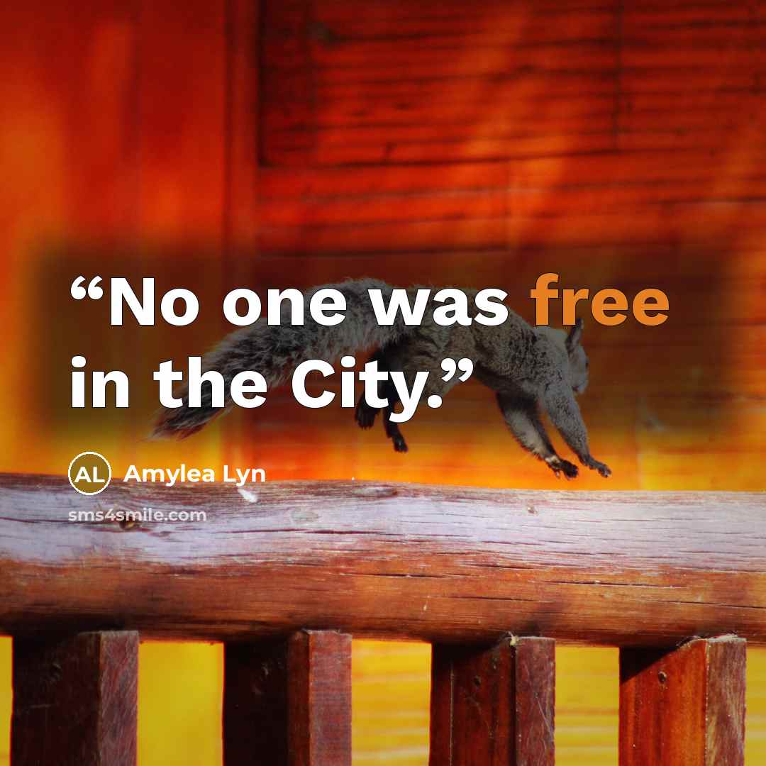 “No one was free in the City.” quote by Amylea Lyn