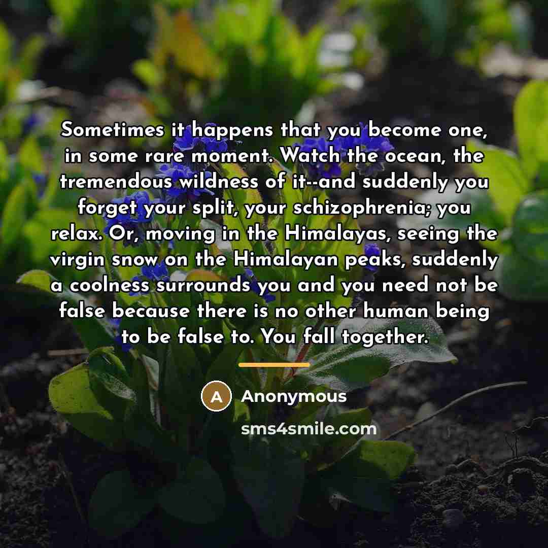 “Sometimes it happens that you become one, in some rare…” quote by Anonymous
