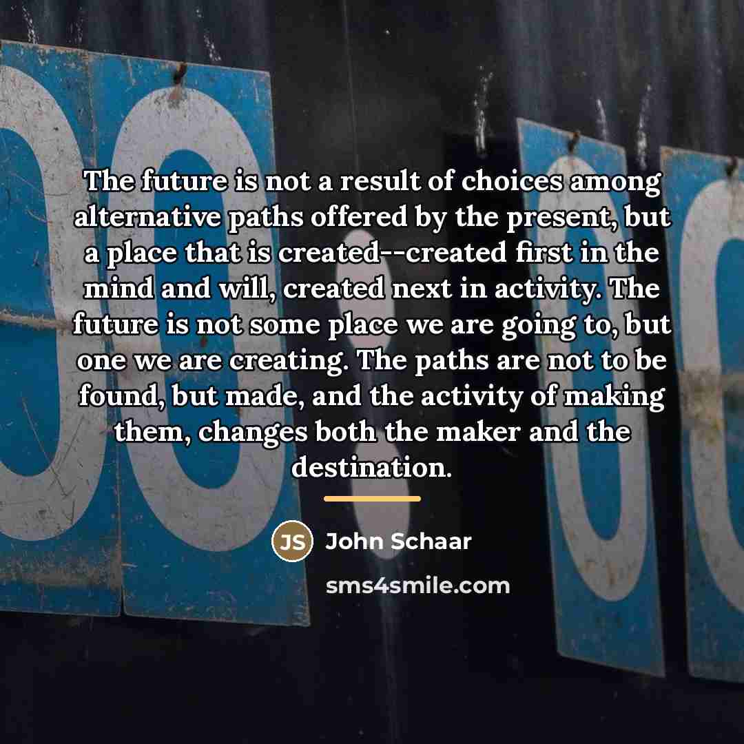 “The future is not a result of choices among alternative…” quote by John Schaar