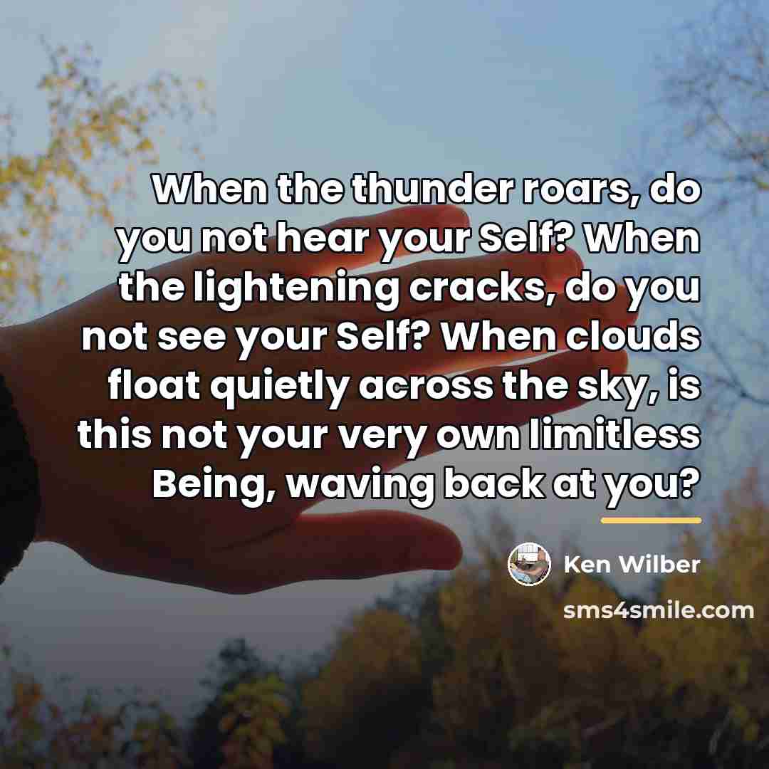 “When the thunder roars, do you not hear your Self?…” quote by Ken Wilber