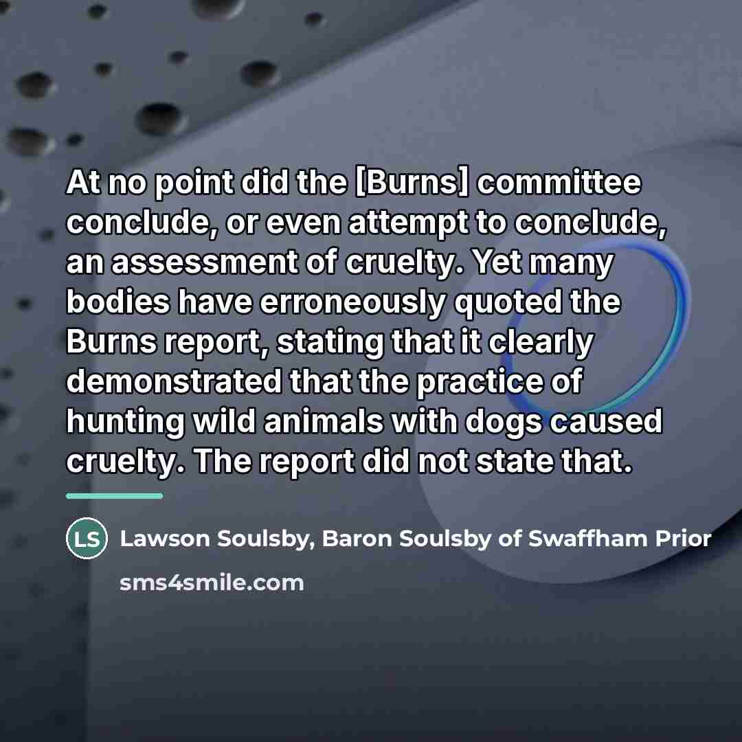 “At no point did the [Burns] committee conclude, or even…” quote by Baron Soulsby of Swaffham Prior Lawson Soulsby