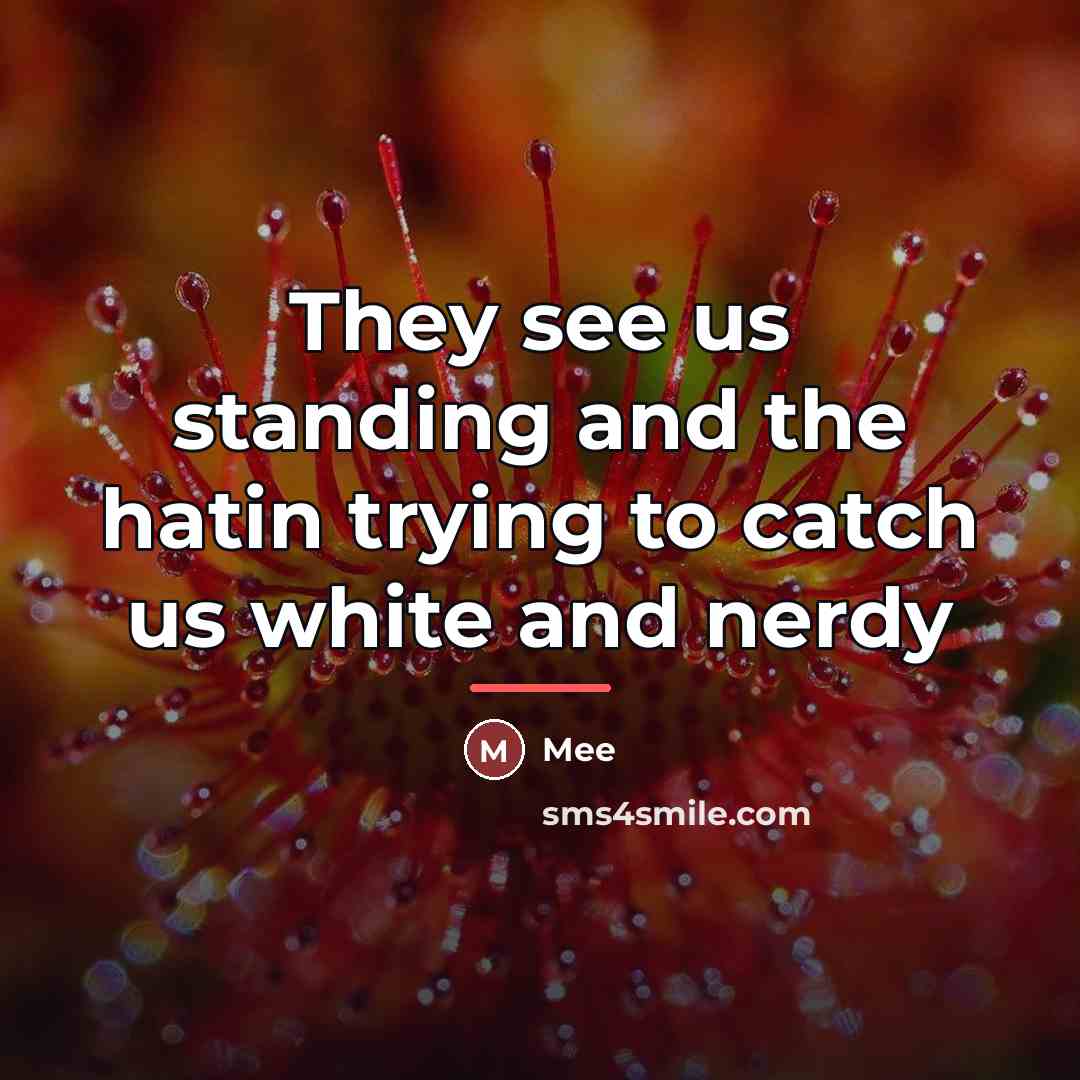 “They see us standing and the hatin trying to catch…” quote by Mee