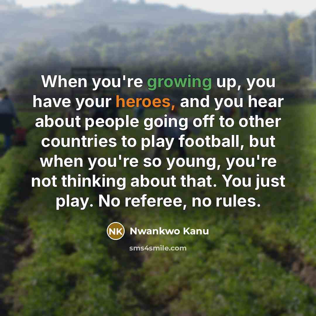“When you're growing up, you have your heroes, and you…” quote by Nwankwo Kanu