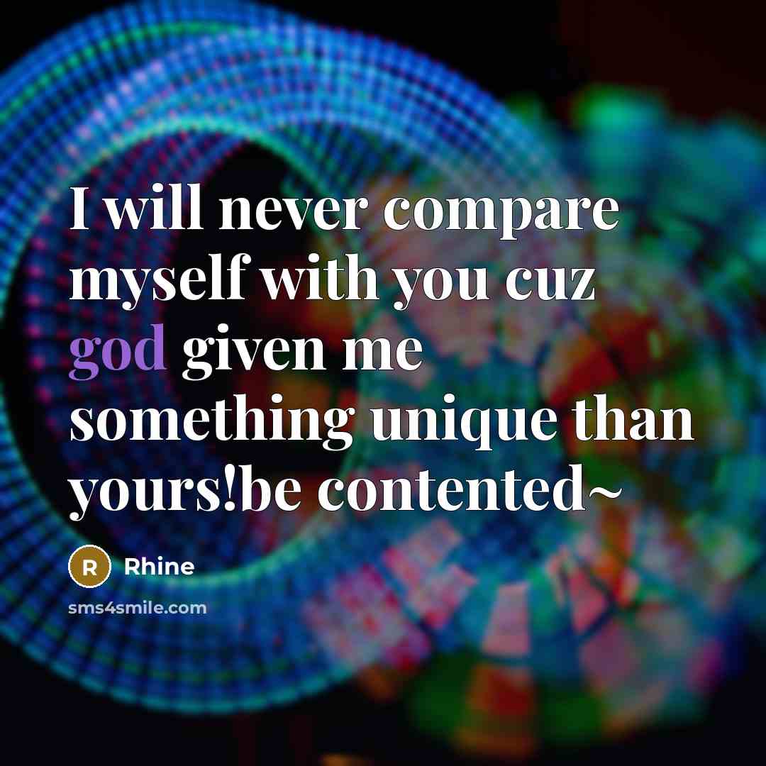 “I will never compare myself with you cuz god given…” quote by Rhine