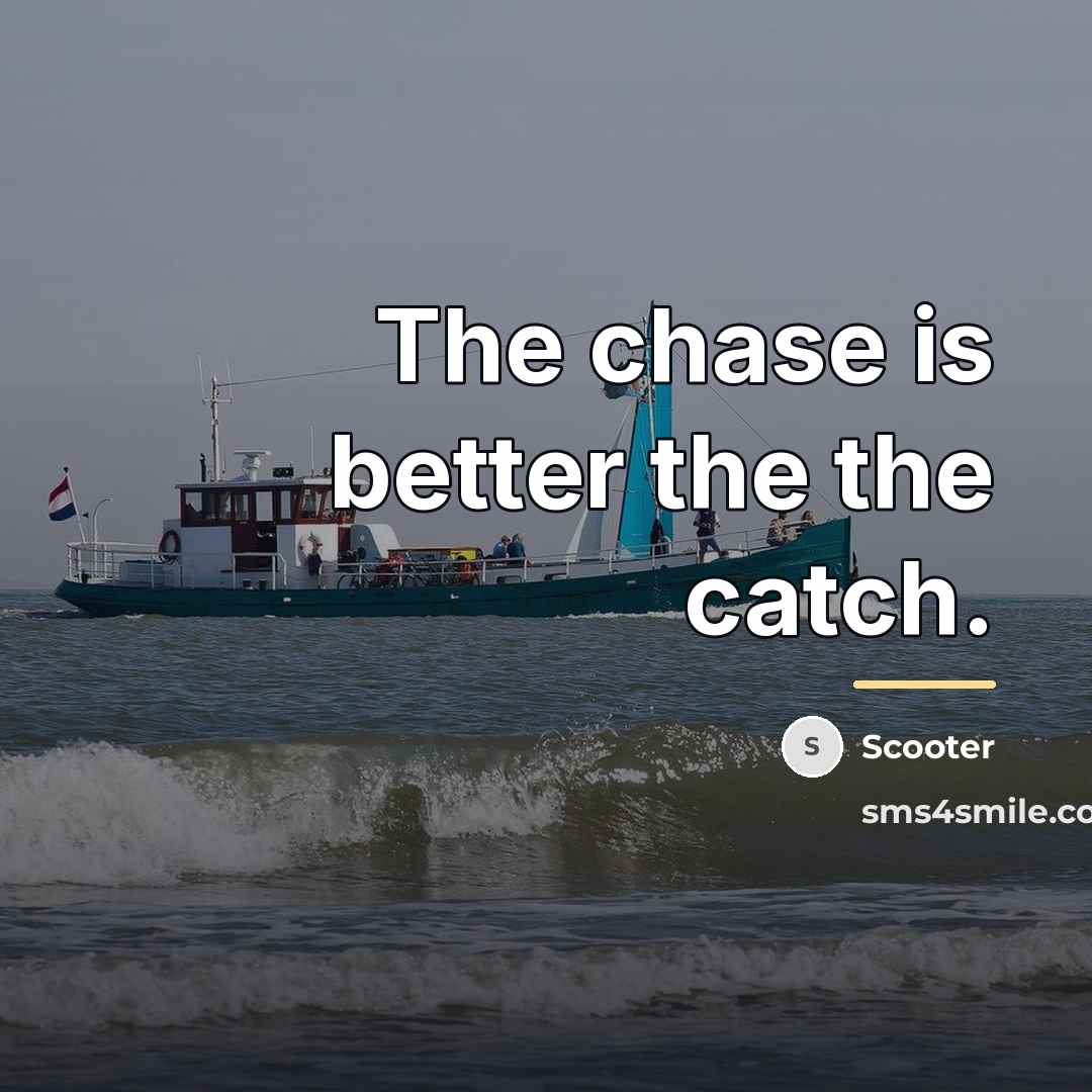 “The chase is better the the catch.…” quote by Scooter