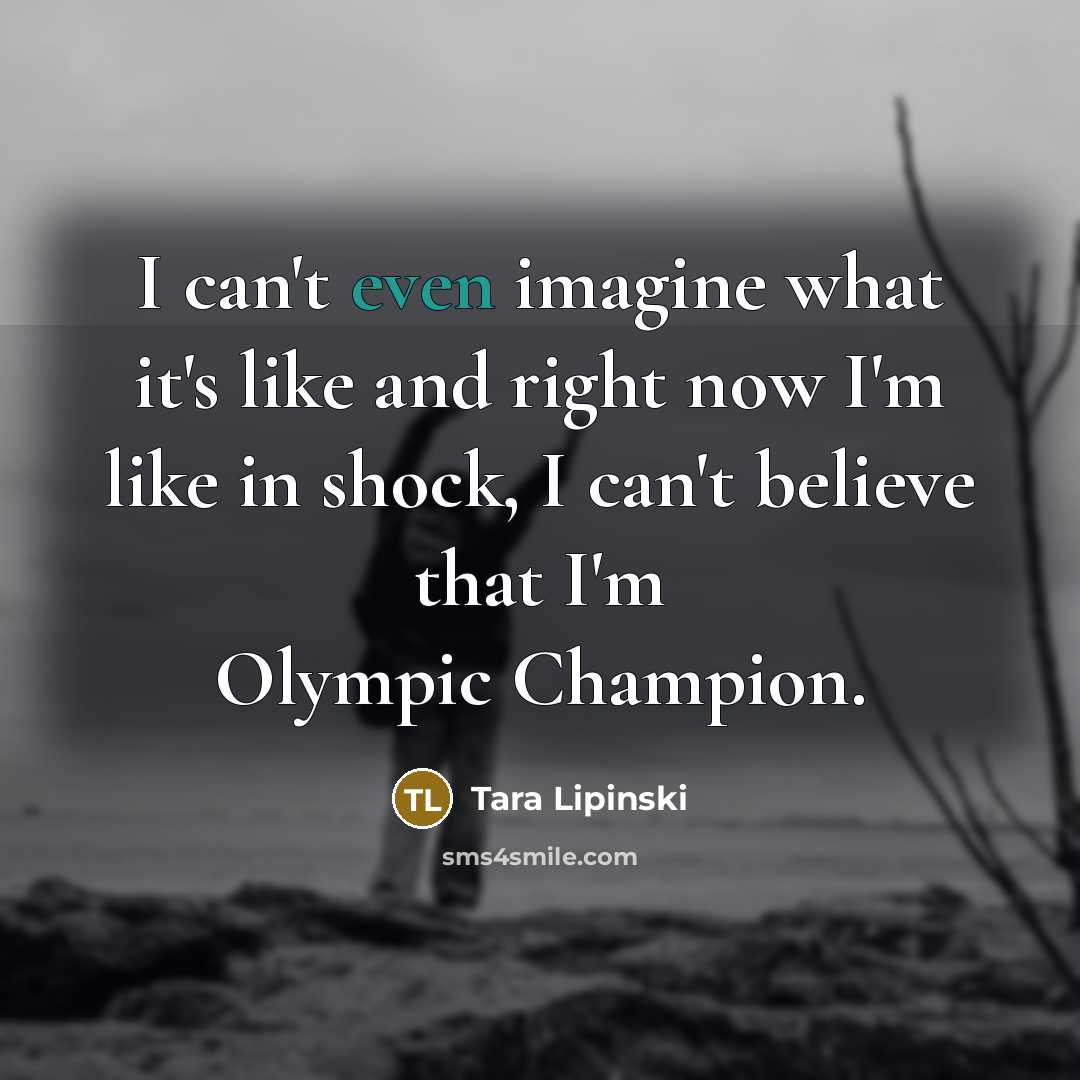 “I can't even imagine what it's like and right now…” quote by Tara Lipinski