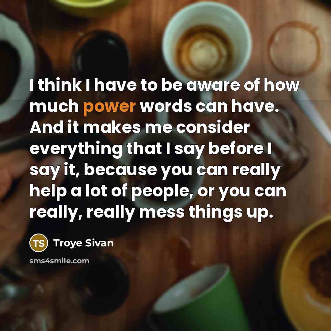 “I think I have to be aware of how much…” quote by Troye Sivan
