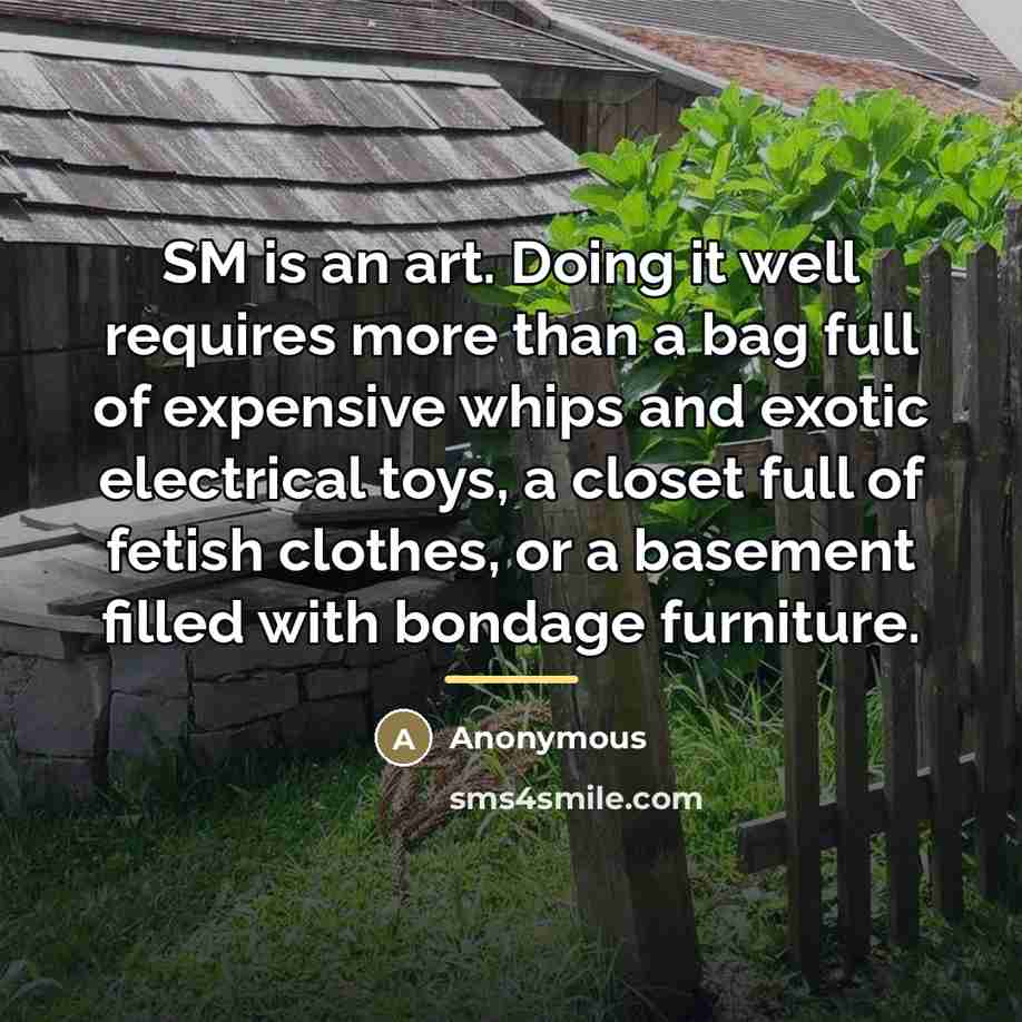 “SM is an art. Doing it well requires more than…” quote by Anonymous