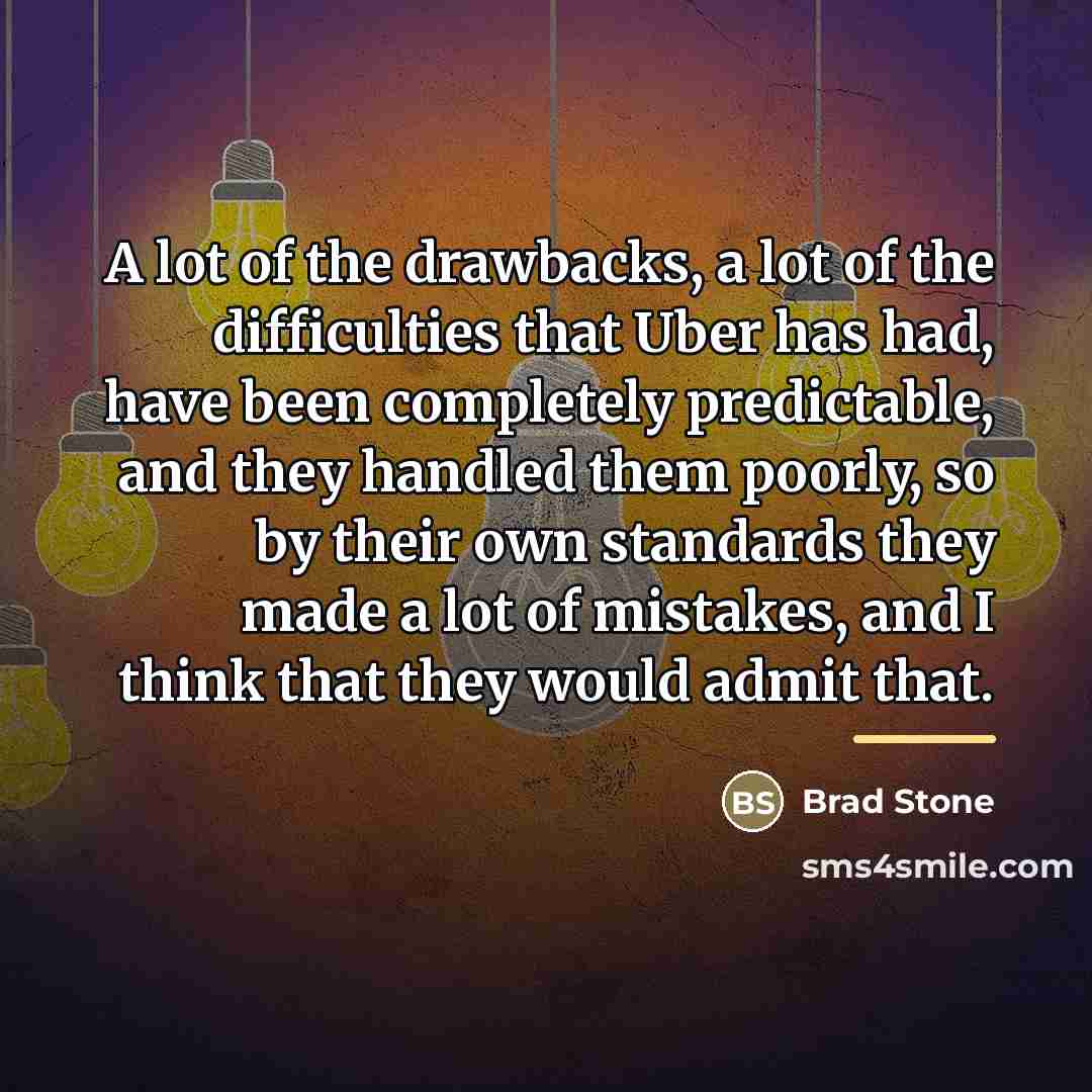 “A lot of the drawbacks, a lot of the difficulties…” quote by Brad Stone