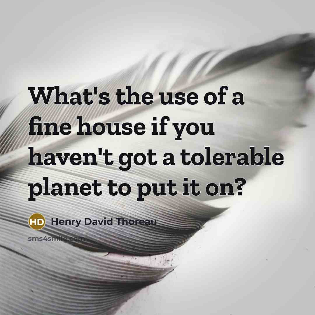 “What's the use of a fine house if you haven't…” quote by Henry David Thoreau