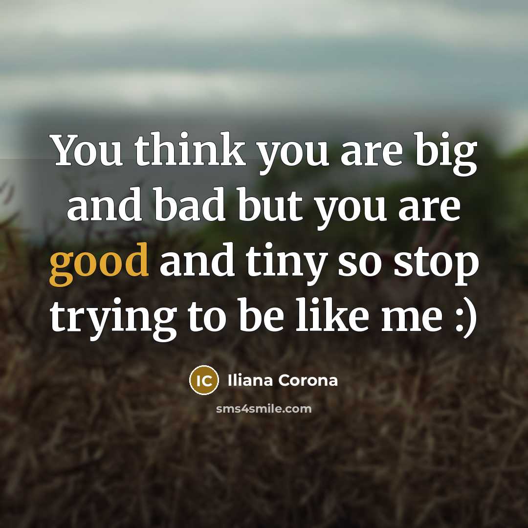 “You think you are big and bad but you are…” quote by Iliana Corona
