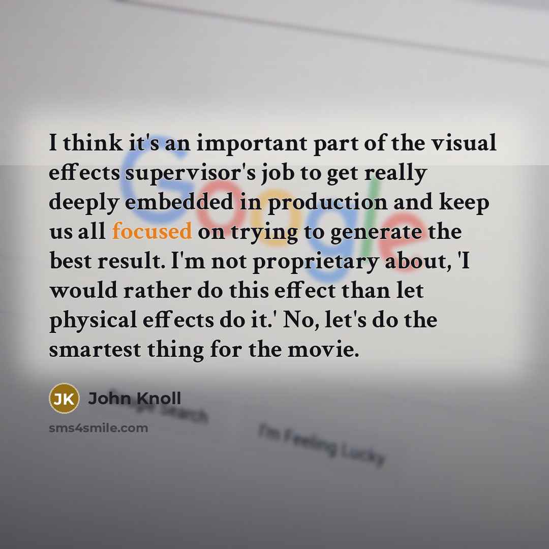“I think it's an important part of the visual effects…” quote by John Knoll