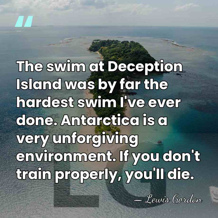 The swim at Deception Island was by far the hardest swim I've&hellip; - Lewis Gordon