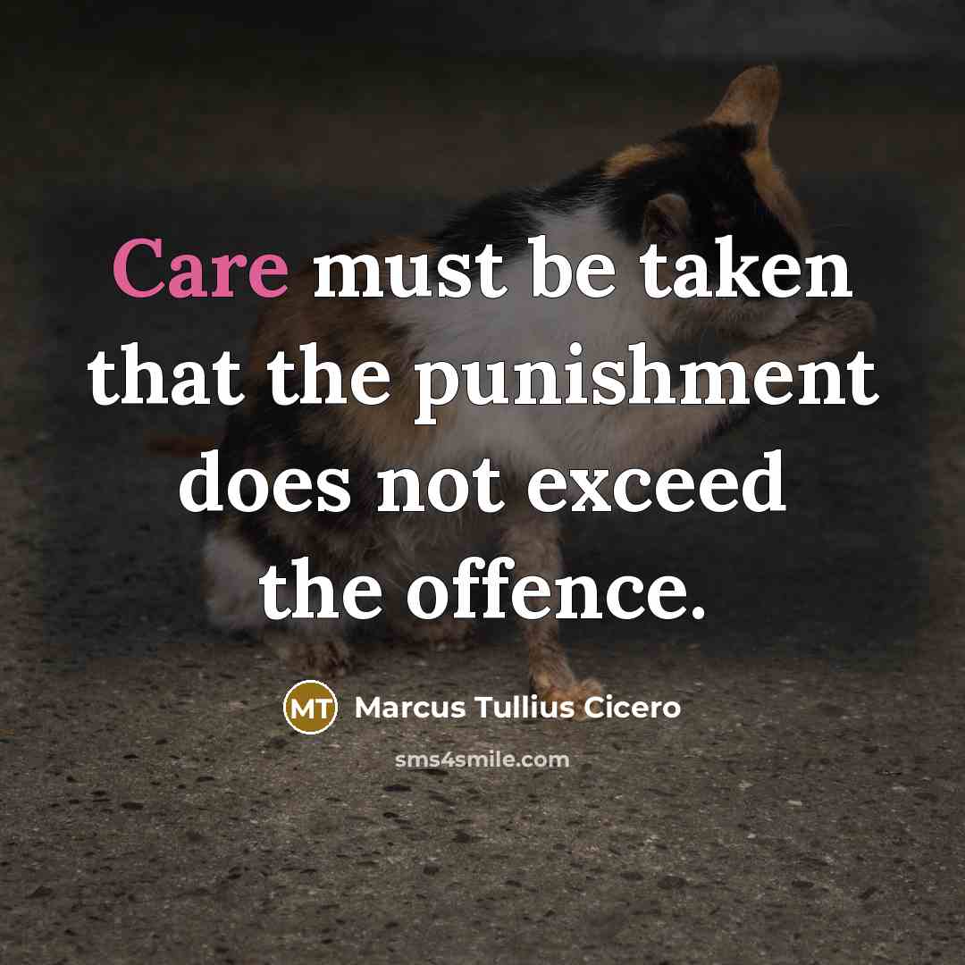 “Care must be taken that the punishment does not exceed…” quote by Marcus Tullius Cicero