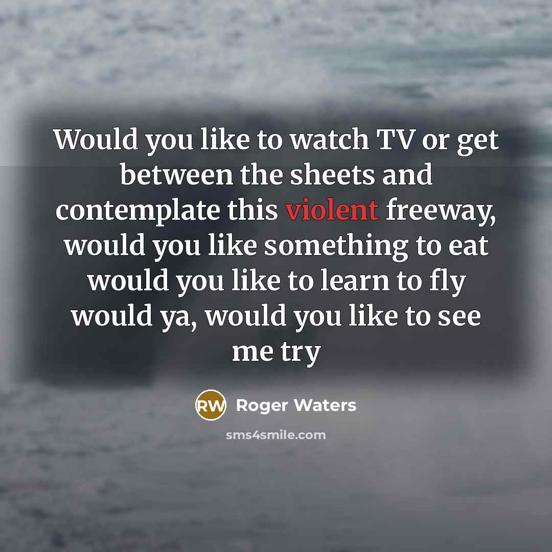 “Would you like to watch TV or get between the…” quote by Roger Waters
