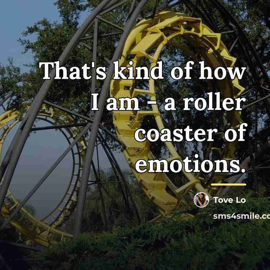 “That's kind of how I am - a roller coaster…” quote by Tove Lo