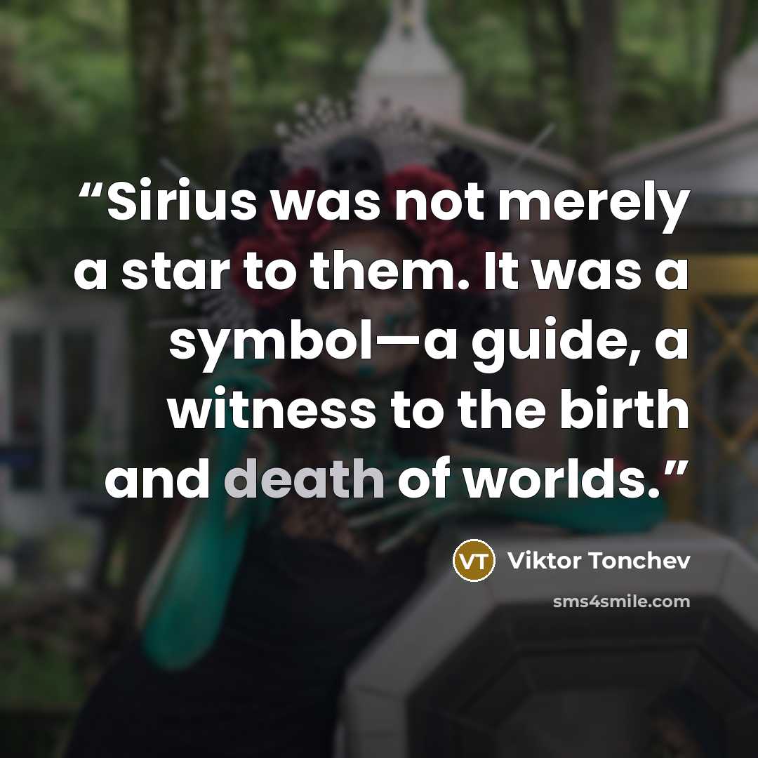 “Sirius was not merely a star to them. It was a symbol—a guide, a witness to the birth and death of worlds.” quote by Viktor Tonchev