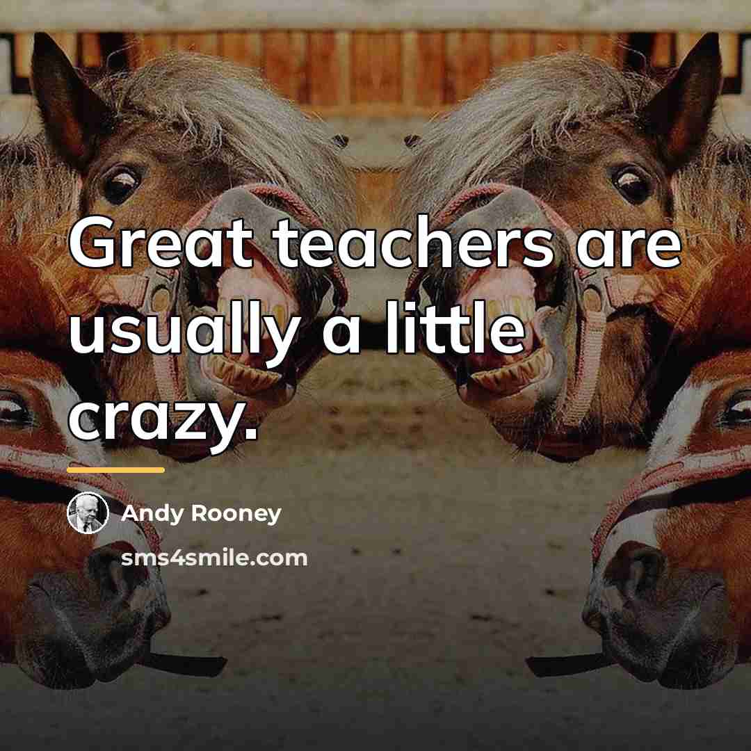 “Great teachers are usually a little crazy.…” quote by Andy Rooney
