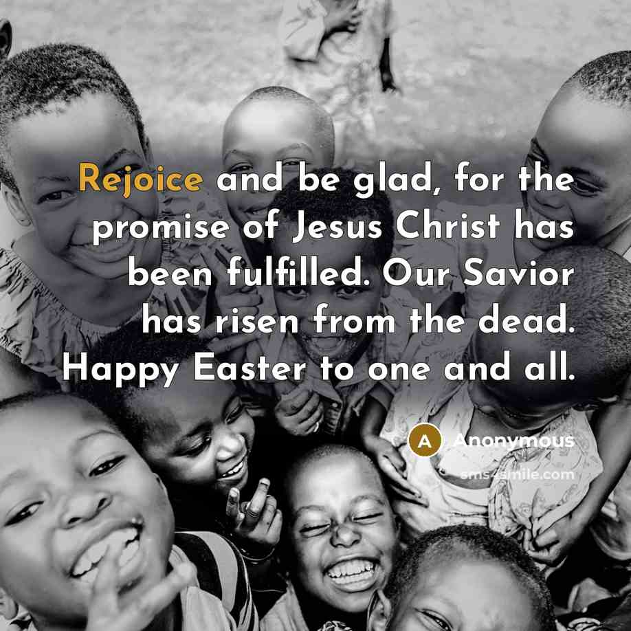 “Rejoice and be glad, for the promise of Jesus Christ…” quote by Anonymous