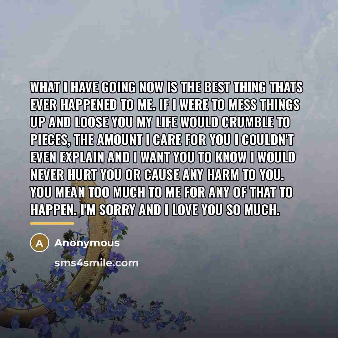 “What I have going now is the best thing thats…” quote by Anonymous