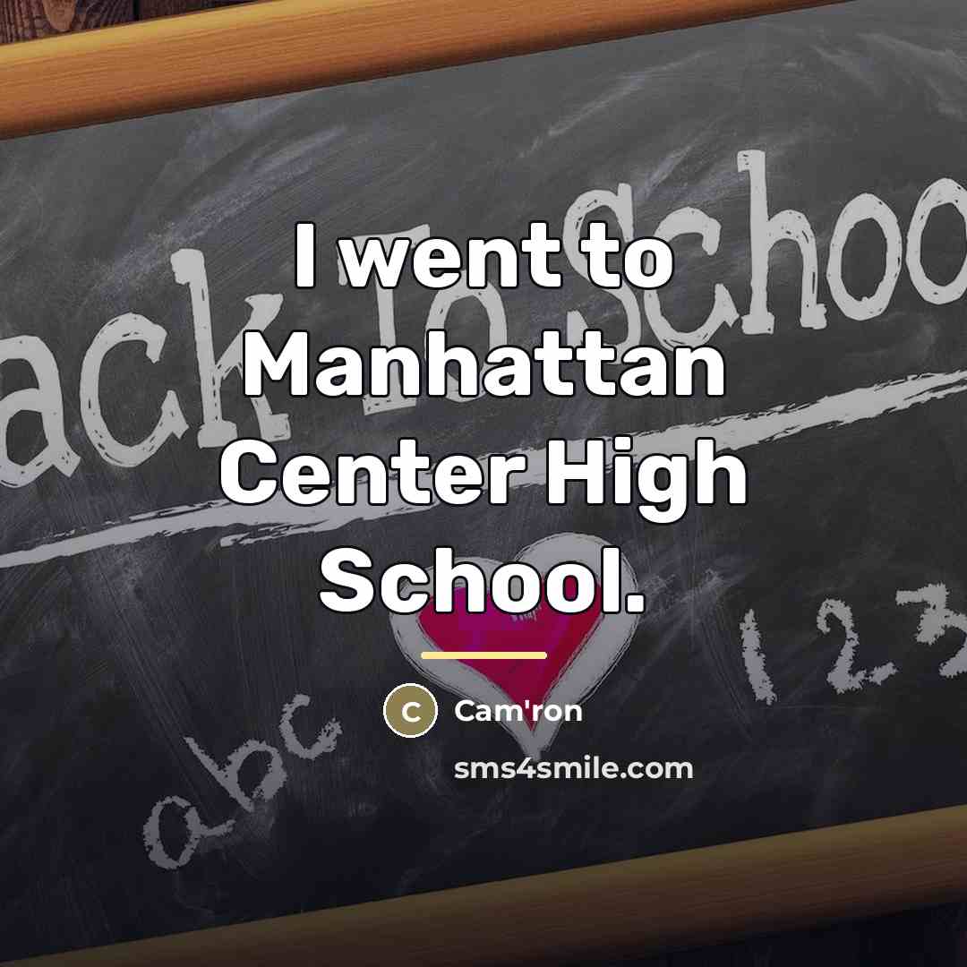 “I went to Manhattan Center High School.…” quote by Cam'ron