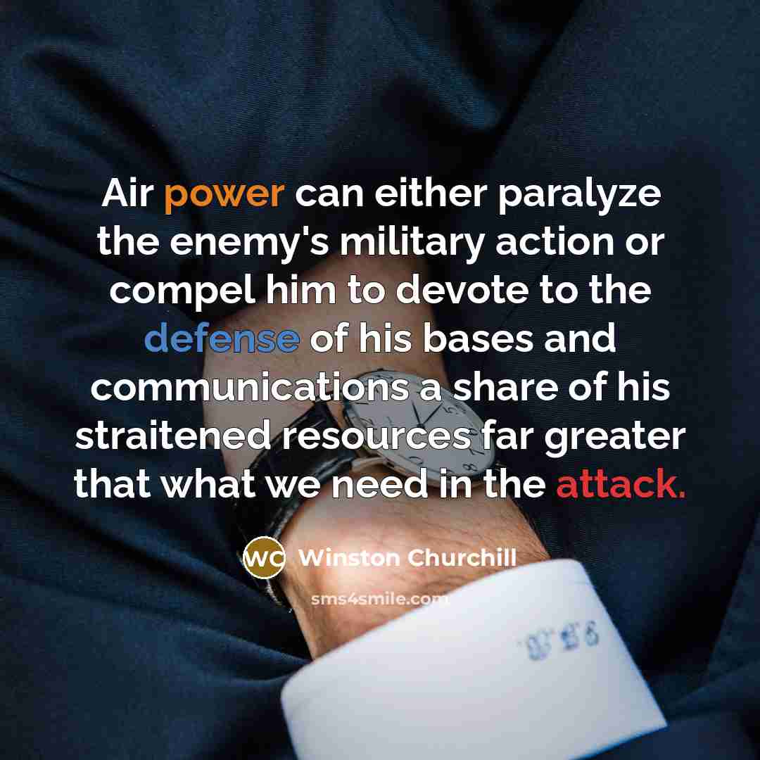 “Air power can either paralyze the enemy's military action or…” quote by Winston Churchill