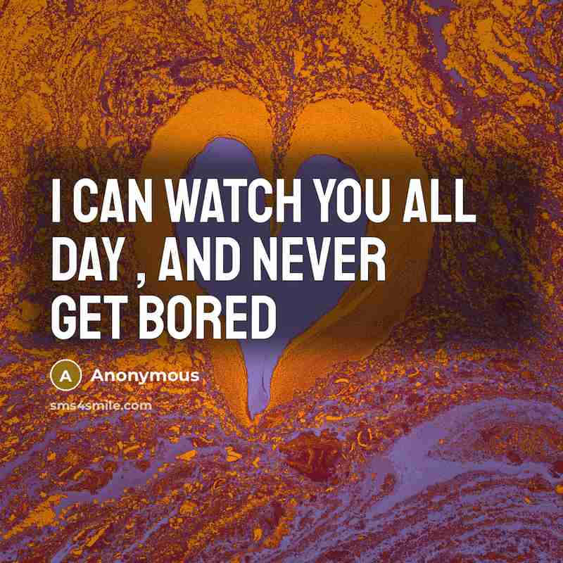 “I can watch you all day , and never get…” quote by Anonymous