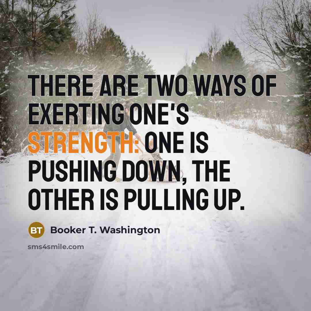 “There are two ways of exerting one's strength: one is…” quote by Booker T. Washington