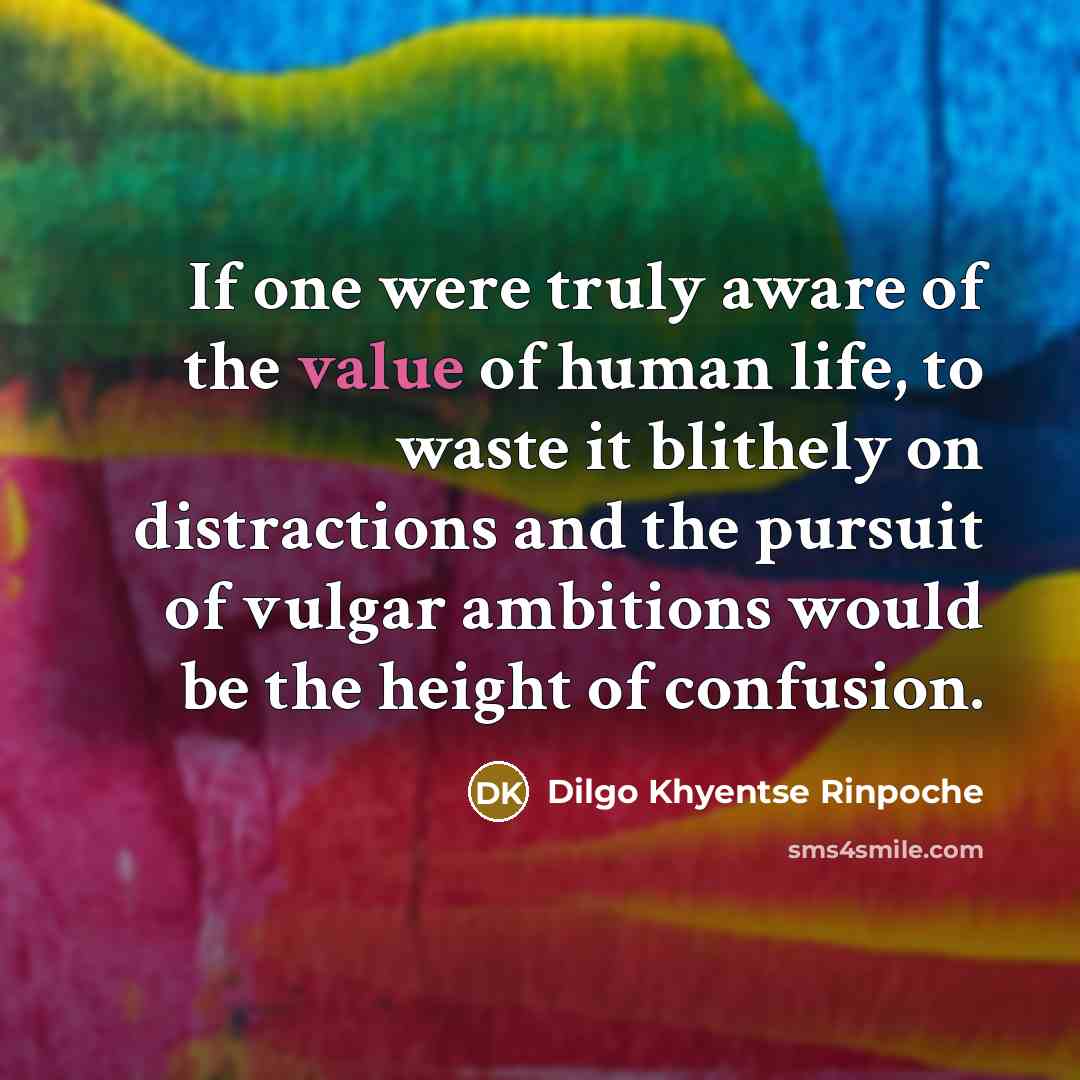 “If one were truly aware of the value of human…” quote by Dilgo Khyentse Rinpoche