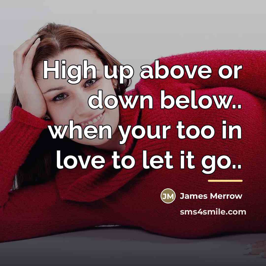 “High up above or down below.. when your too in…” quote by James Merrow