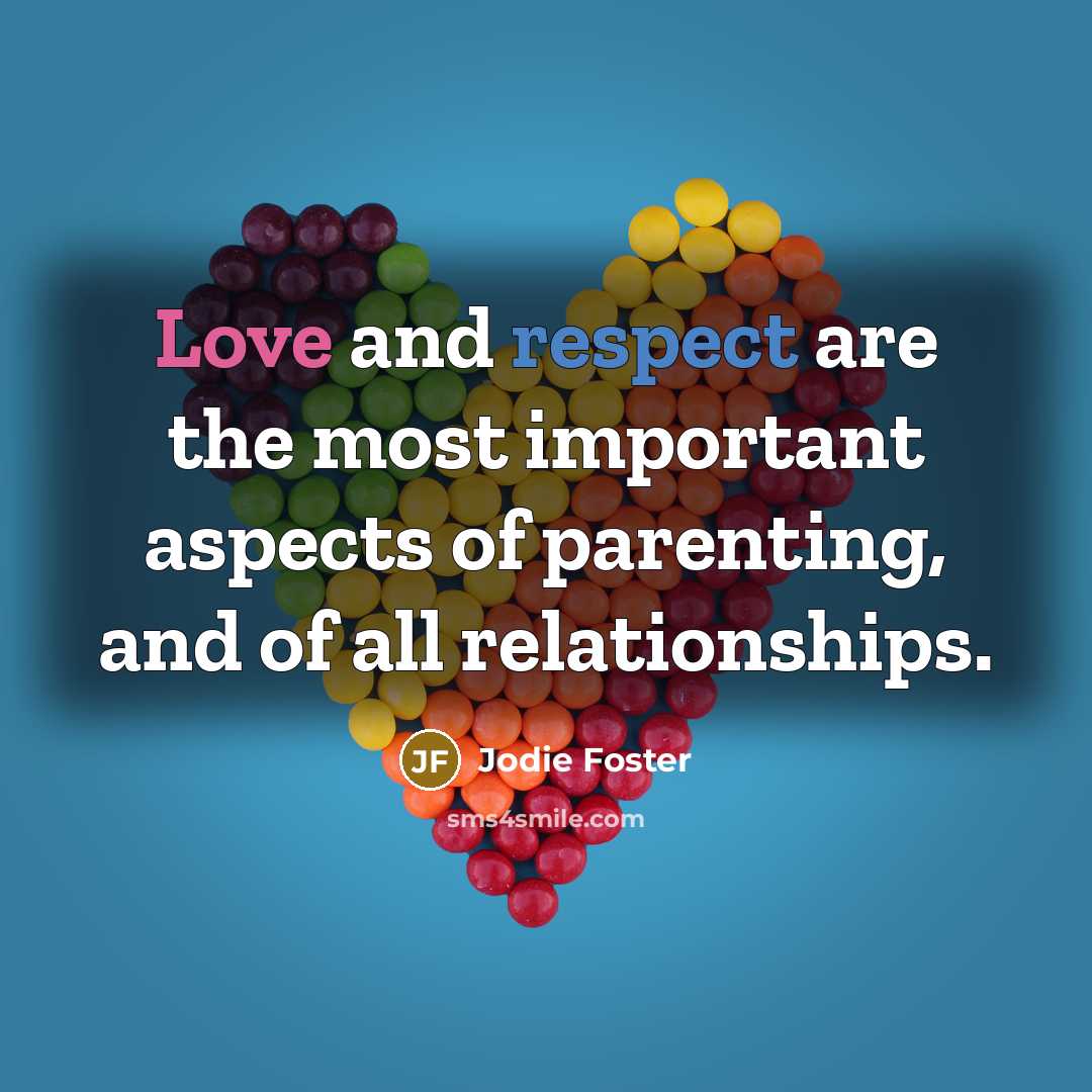 “Love and respect are the most important aspects of parenting,…” quote by Jodie Foster