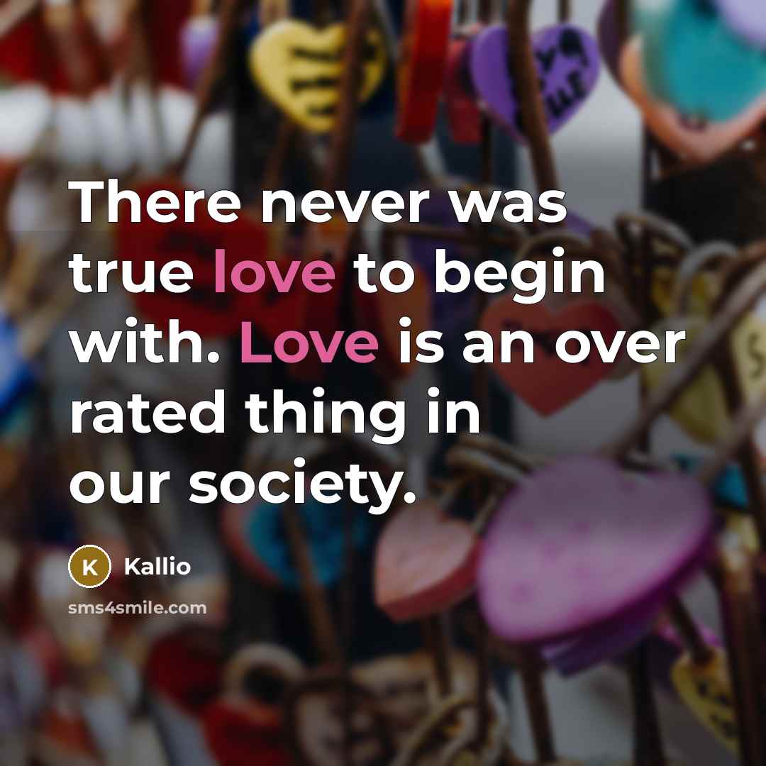 “There never was true love to begin with. Love is…” quote by Kallio