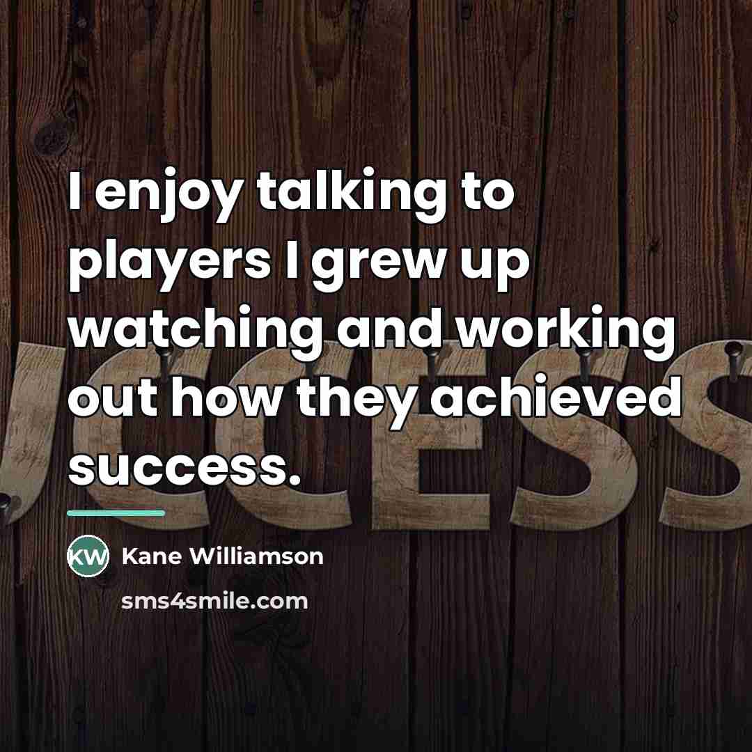 “I enjoy talking to players I grew up watching and…” quote by Kane Williamson