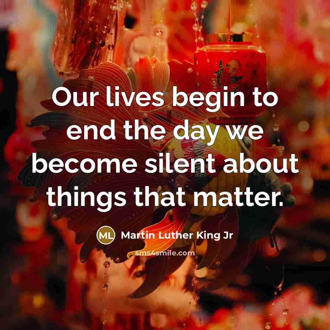 “Our lives begin to end the day we become silent…” quote by Martin Luther King Jr