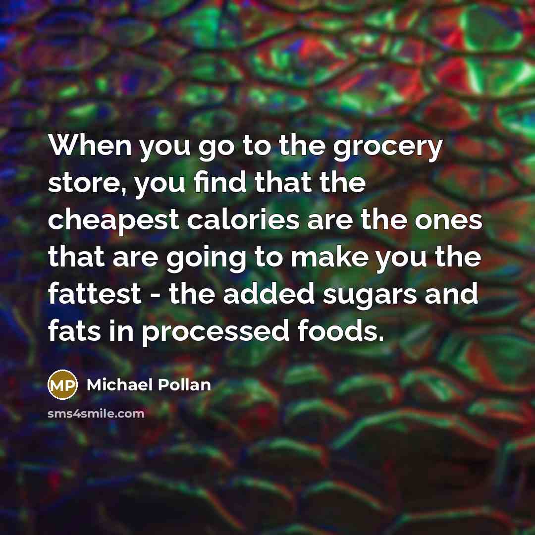 “When you go to the grocery store, you find that…” quote by Michael Pollan