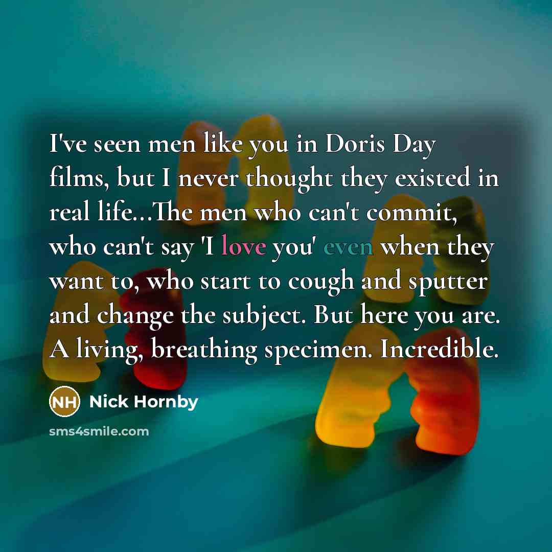 “I've seen men like you in Doris Day films, but…” quote by Nick Hornby