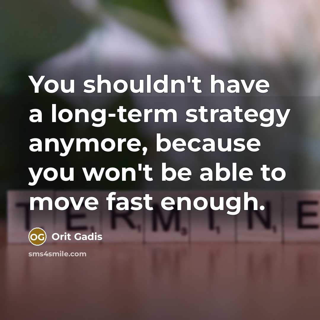 “You shouldn't have a long-term strategy anymore, because you won't be able to move fast enough.” quote by Orit Gadis