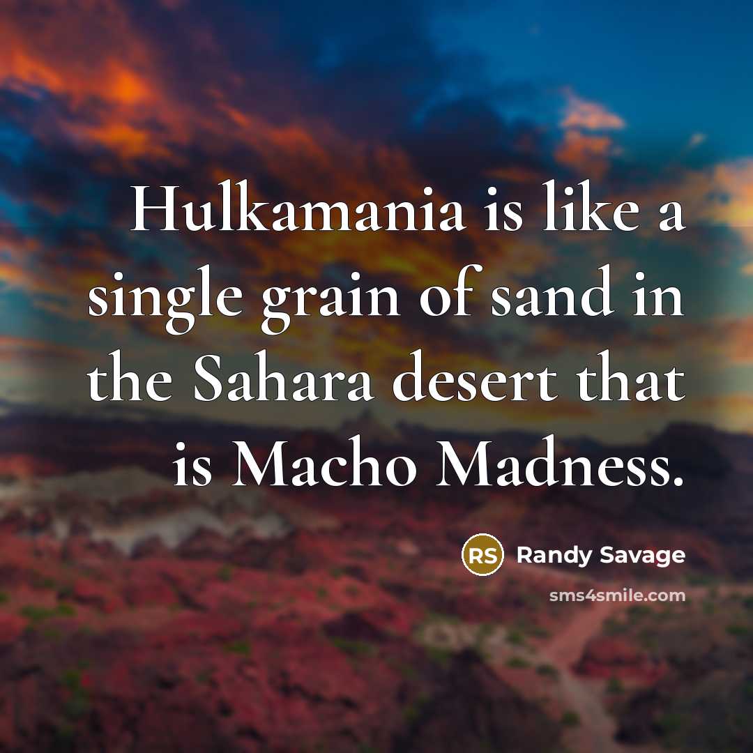 “Hulkamania is like a single grain of sand in the…” quote by Randy Savage