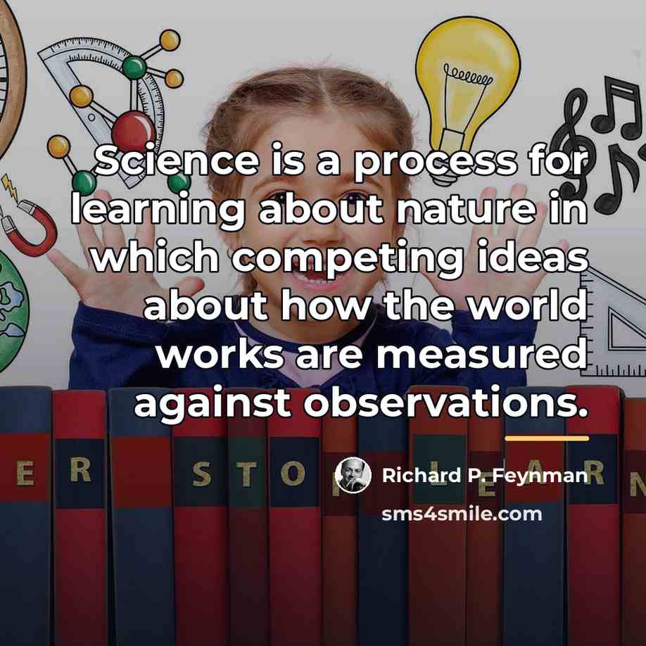 “Science is a process for learning about nature in which…” quote by Richard P. Feynman
