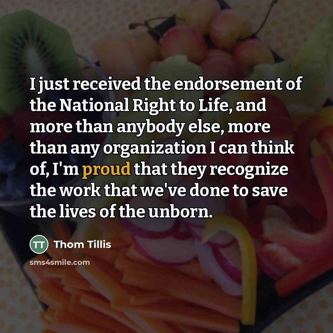“I just received the endorsement of the National Right to…” quote by Thom Tillis