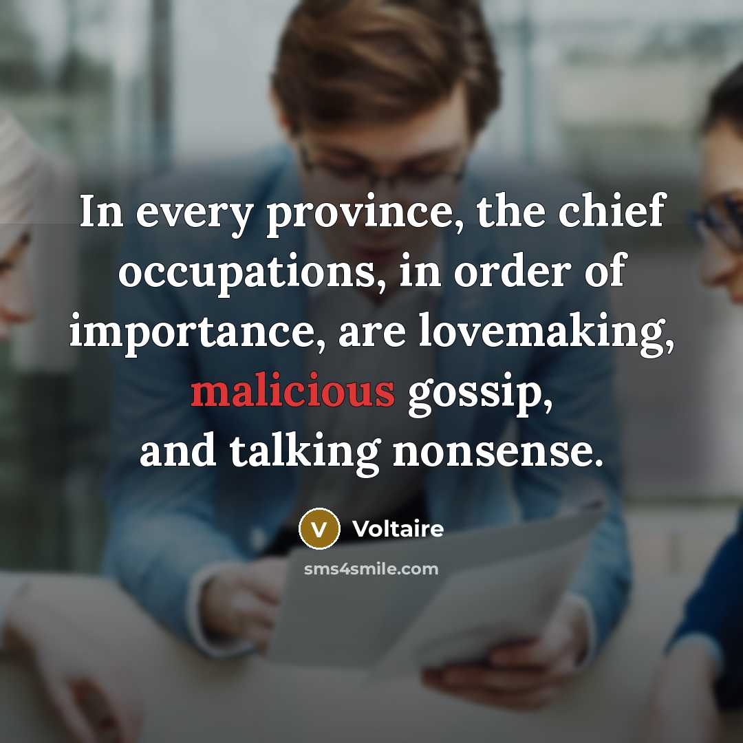 “In every province, the chief occupations, in order of importance,…” quote by Voltaire