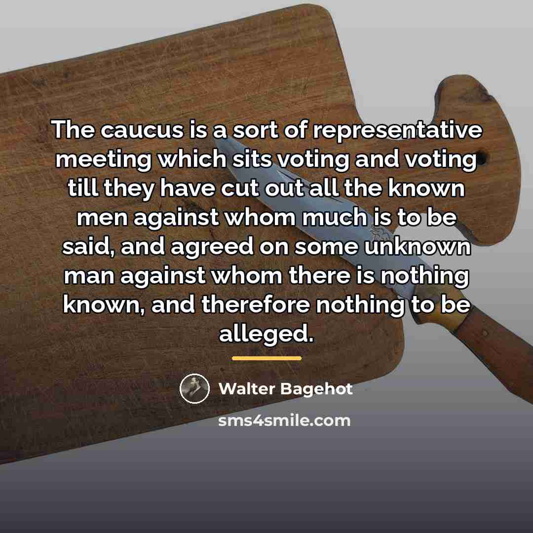 “The caucus is a sort of representative meeting which sits…” quote by Walter Bagehot