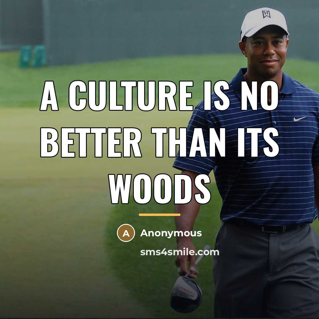 “a culture is no better than its woods…” quote by Anonymous